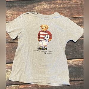 Polo by Ralph Lauren Kids Gray Soccer Sports Bear Tee